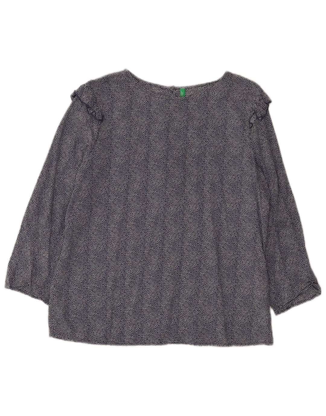 Camicetta da donna con maniche a 3/4 Benetton Top UK 14 Modale maculato blu navy medio