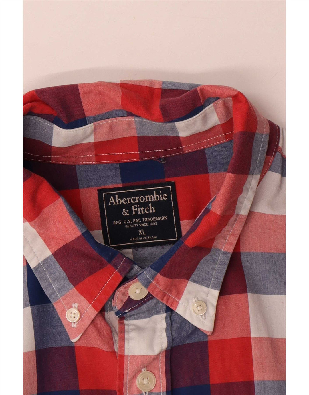 Camicia da uomo Abercrombie & Fitch XL in cotone a quadretti multicolore