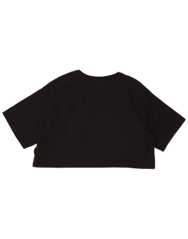 Levi's T-shirt grafica corta da donna Peanuts Crop Top UK 10 piccolo cartone animato nero