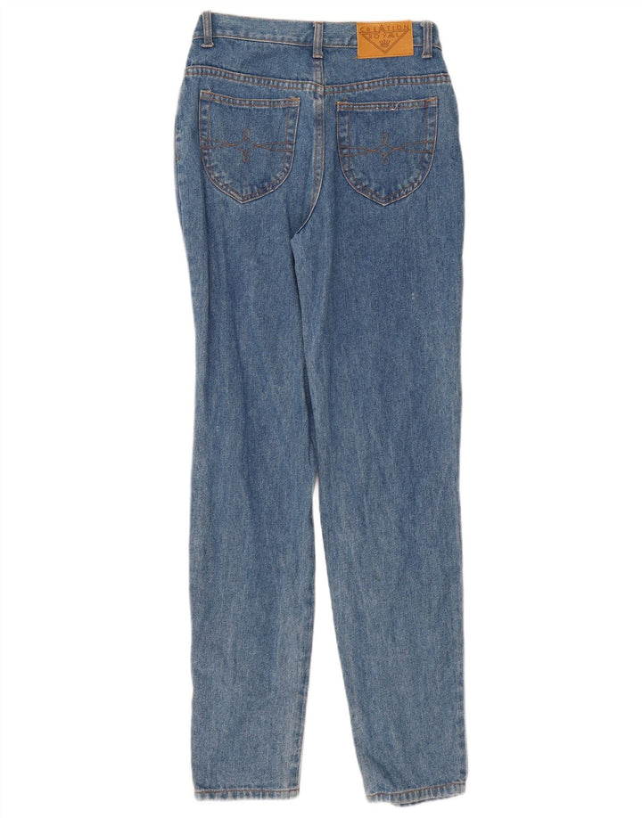 Jeans dritti da donna vintage W28 L32 in cotone blu