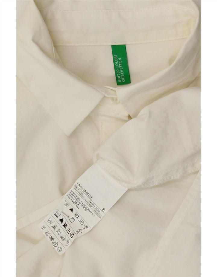 BENETTON Womens Pullover Shirt UK 10 Small White Cotton Vintage Benetton and Second-Hand Benetton from Messina Hembry 