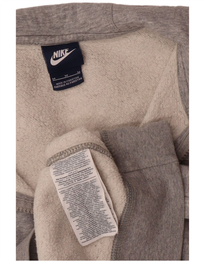 Felpa con cappuccio e zip Nike da uomo in cotone grigio medio