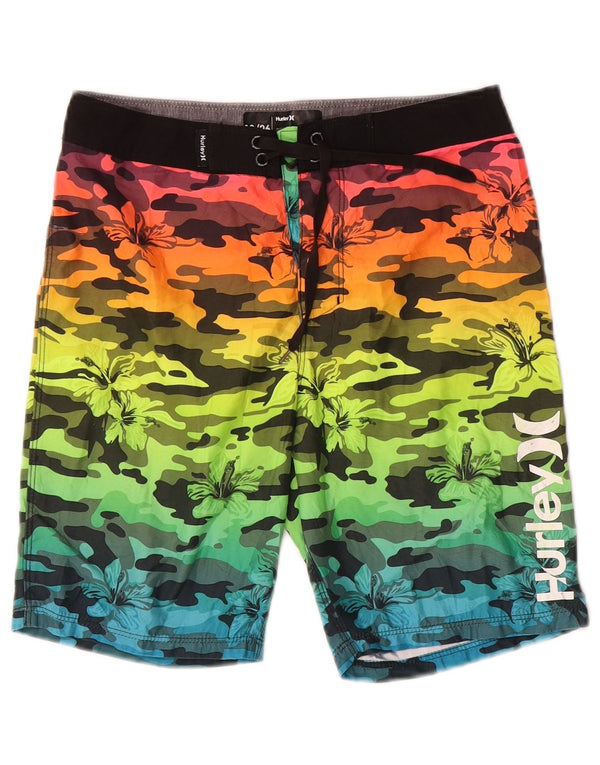 Pantaloncini da bagno grafici Hurley per ragazzi 11-12 anni mimetici multicolori