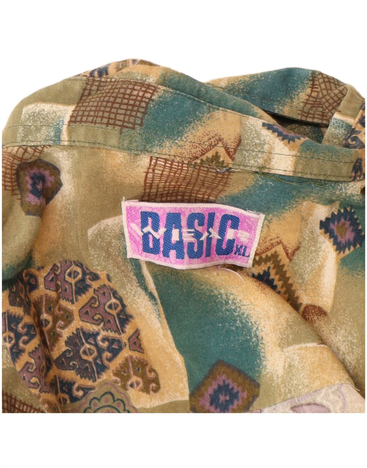 Camicia basic da uomo a maniche corte XL multicolore geometrica
