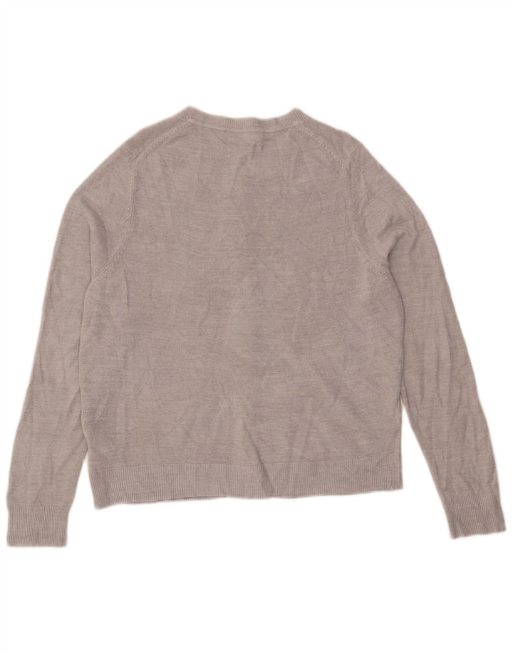 Maglione cardigan da donna Marks & Spencer UK 14 grande acrilico grigio