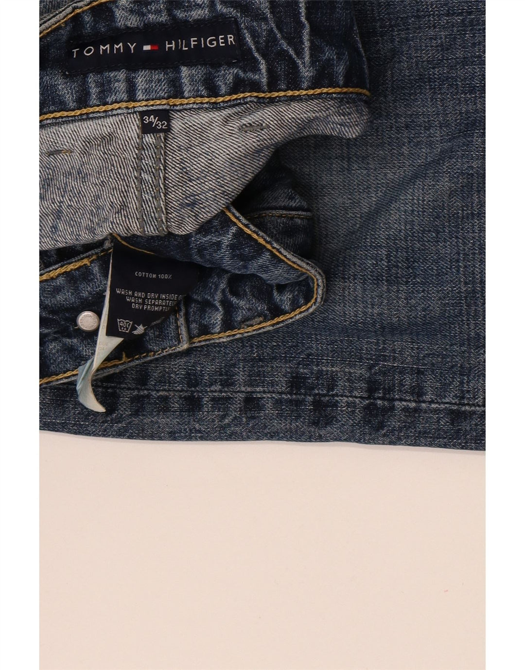 Jeans dritti da uomo Tommy Hilfiger W34 L29 cotone blu