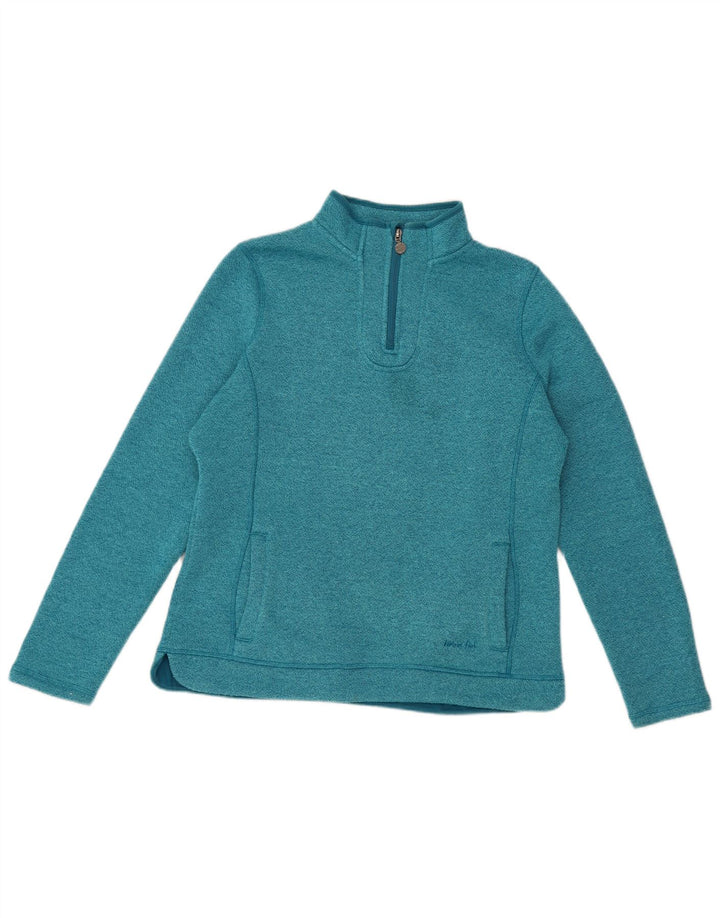 Felpa con collo con zip da donna Weird Fish Jumper UK 12 Poliestere blu medio