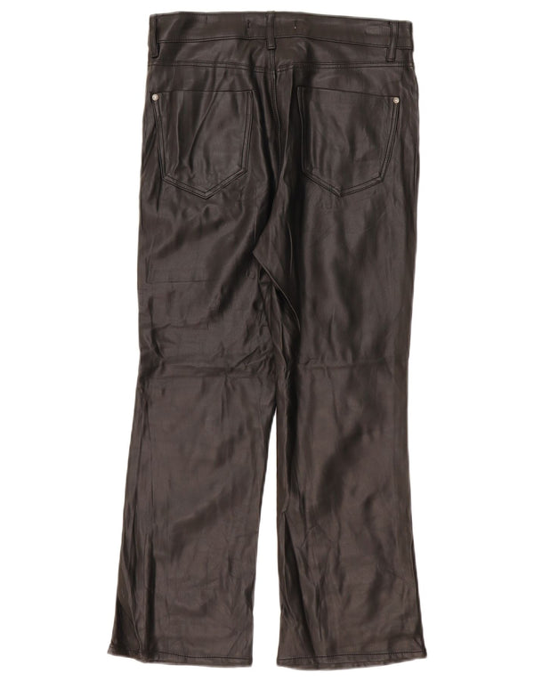 Pantaloni dritti in ecopelle da donna Zara EU 38 piccoli W28 L26 neri