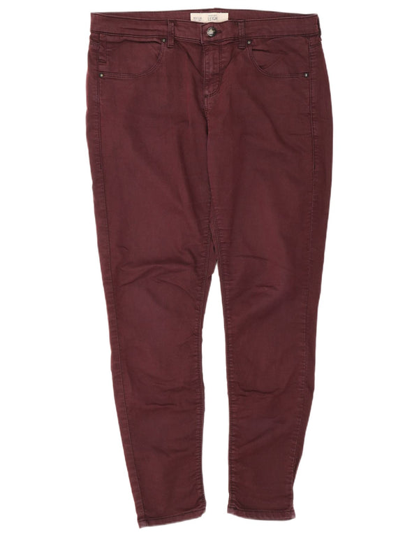 Topshop Donna Leigh Jegging Jeans W32 L27 Cotone Bordeaux