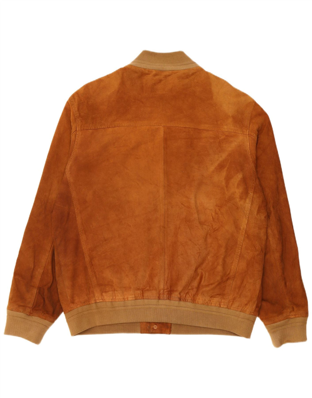 Giubbotto bomber in pelle scamosciata da uomo Project Classico UK 42 XL in pelle marrone