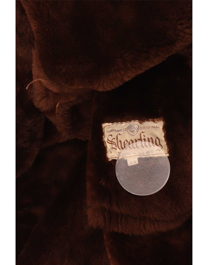 Cappotto oversize in shearling vintage da donna IT 44 Marrone medio