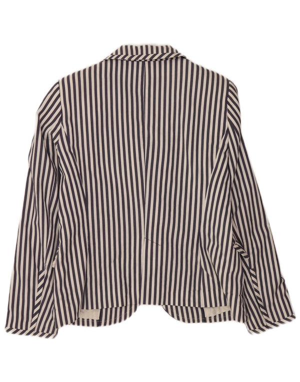 Giacca blazer a 2 bottoni da donna Zara UK 18 XL a righe blu navy