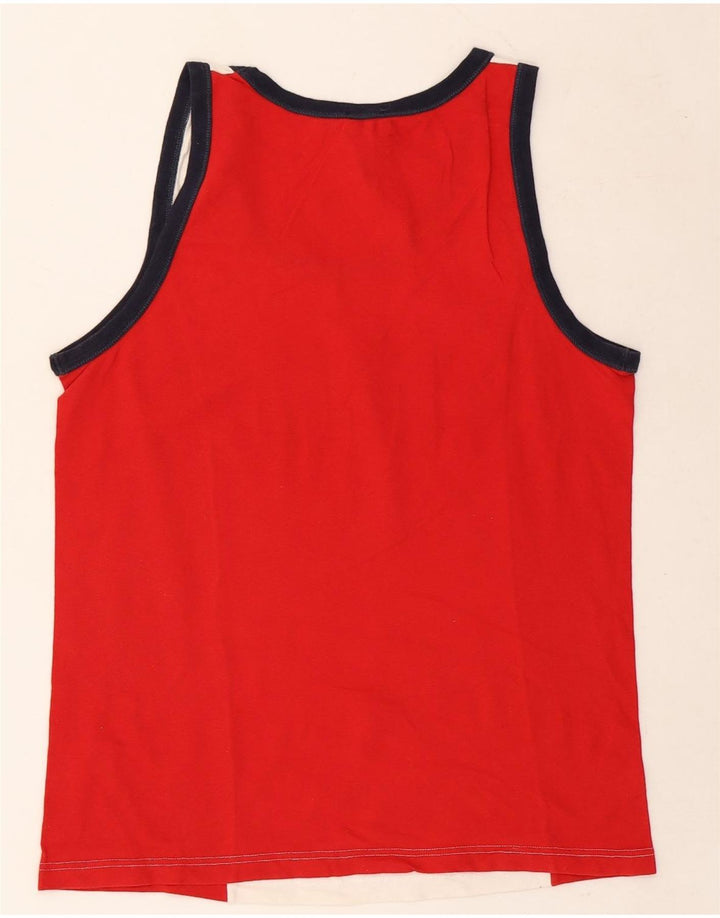 Dolce & Gabbana Canottiera grafica da uomo Top rosso medio in cotone color block Beach