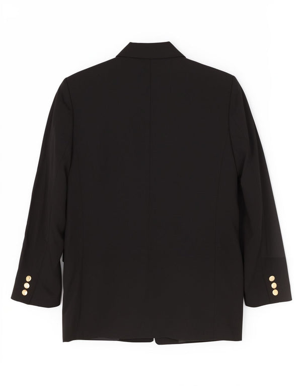 Marks & Spencer Womens Double Breasted Blazer Jacket Size 14 Black New Wool