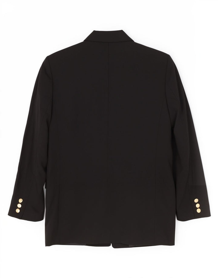 Giacca blazer doppiopetto da donna Marks & Spencer taglia 14 nera in lana vergine