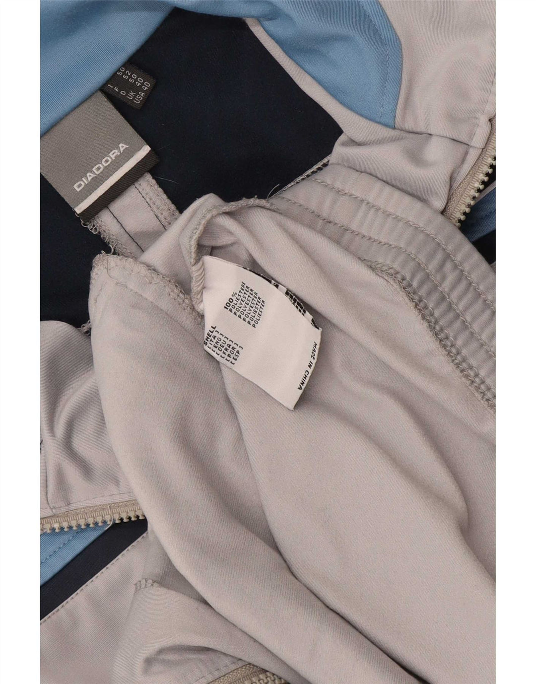 Giacca da tuta da uomo Diadora UK 40 Poliestere color block grigio medio