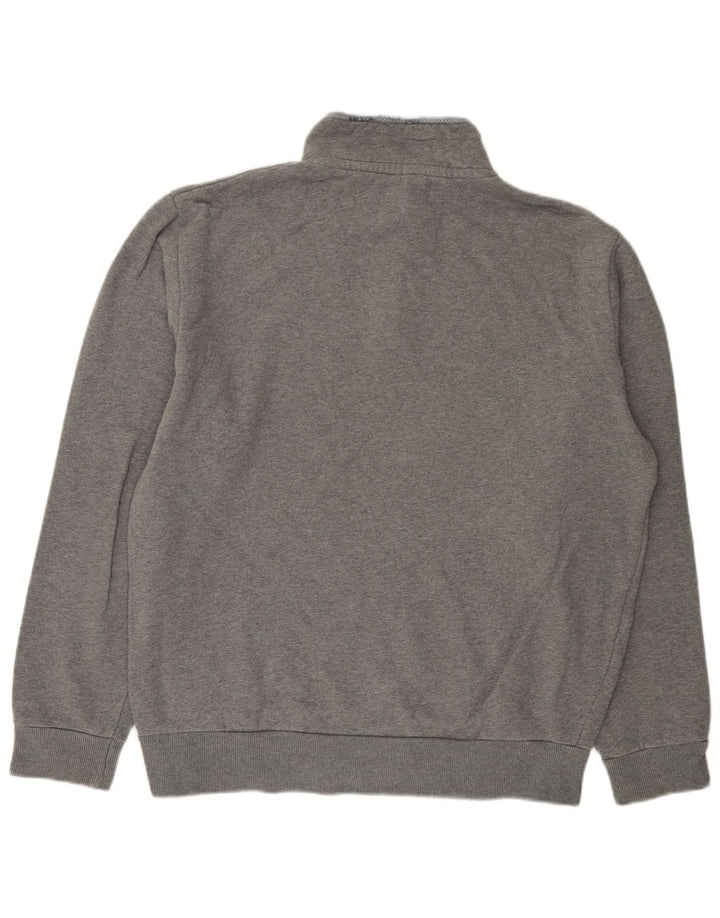 CREW CLOTHING Felpa da uomo con zip e collo maglione XL in cotone grigio