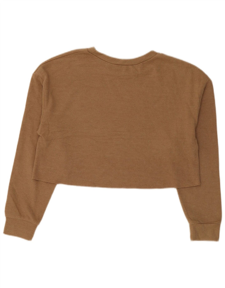 Top corto oversize Zara Trafaluc da donna piccolo in cotone marrone
