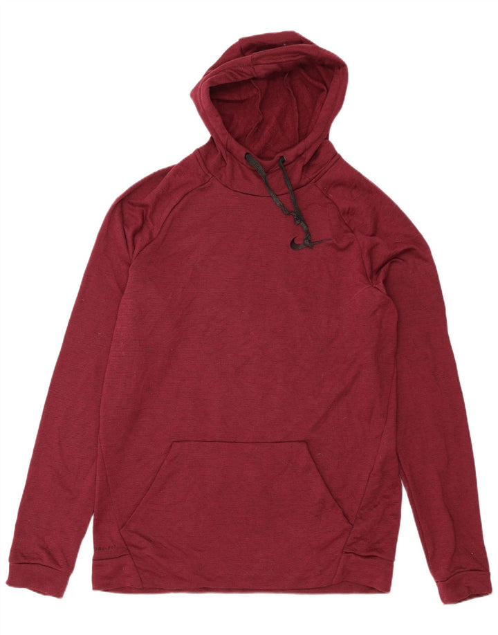 Felpa con cappuccio Nike Dri Fit da uomo, grande, in poliestere bordeaux