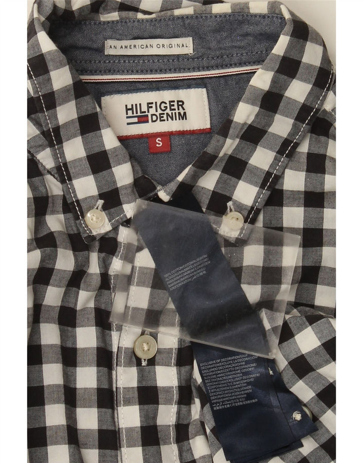 TOMMY HILFIGER Camicia da uomo piccola in cotone a quadretti nero