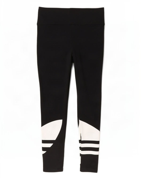 Leggings grafici da donna Adidas UK 8 piccoli cotone nero