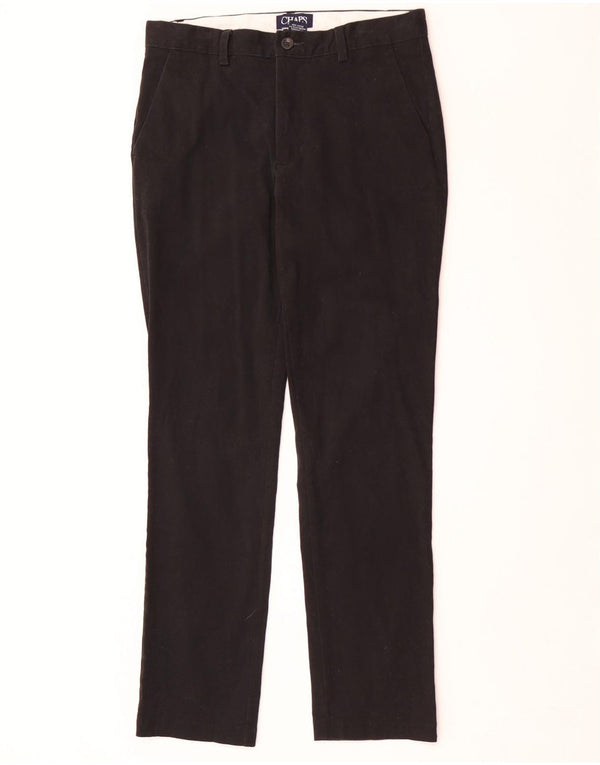 Chaps Mens Custom Fit Straight Chino Trousers W31 L32 Black Cotton