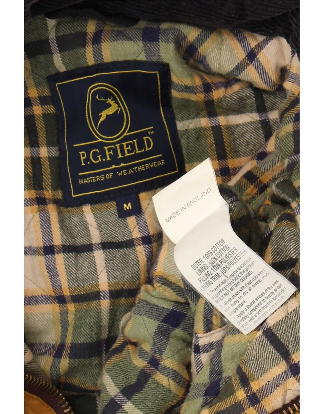 Giacca da uomo in cotone cerato P.G.Field UK 38 Beige medio