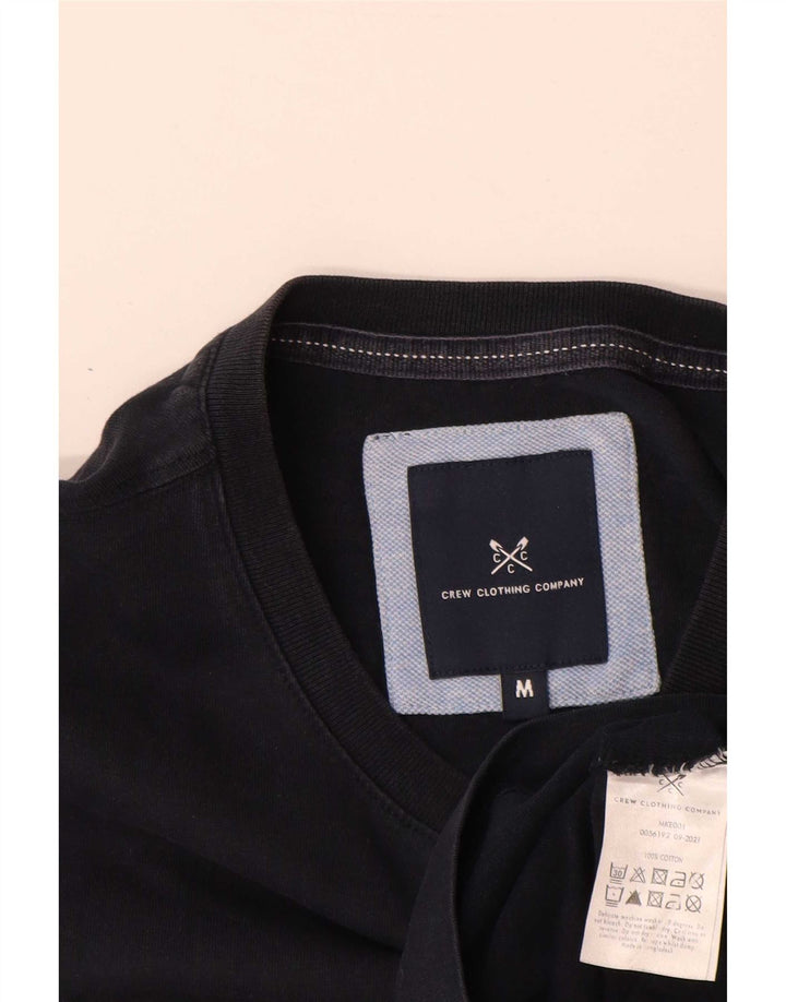 Crew Clothing T-shirt da uomo Top media cotone nero classico