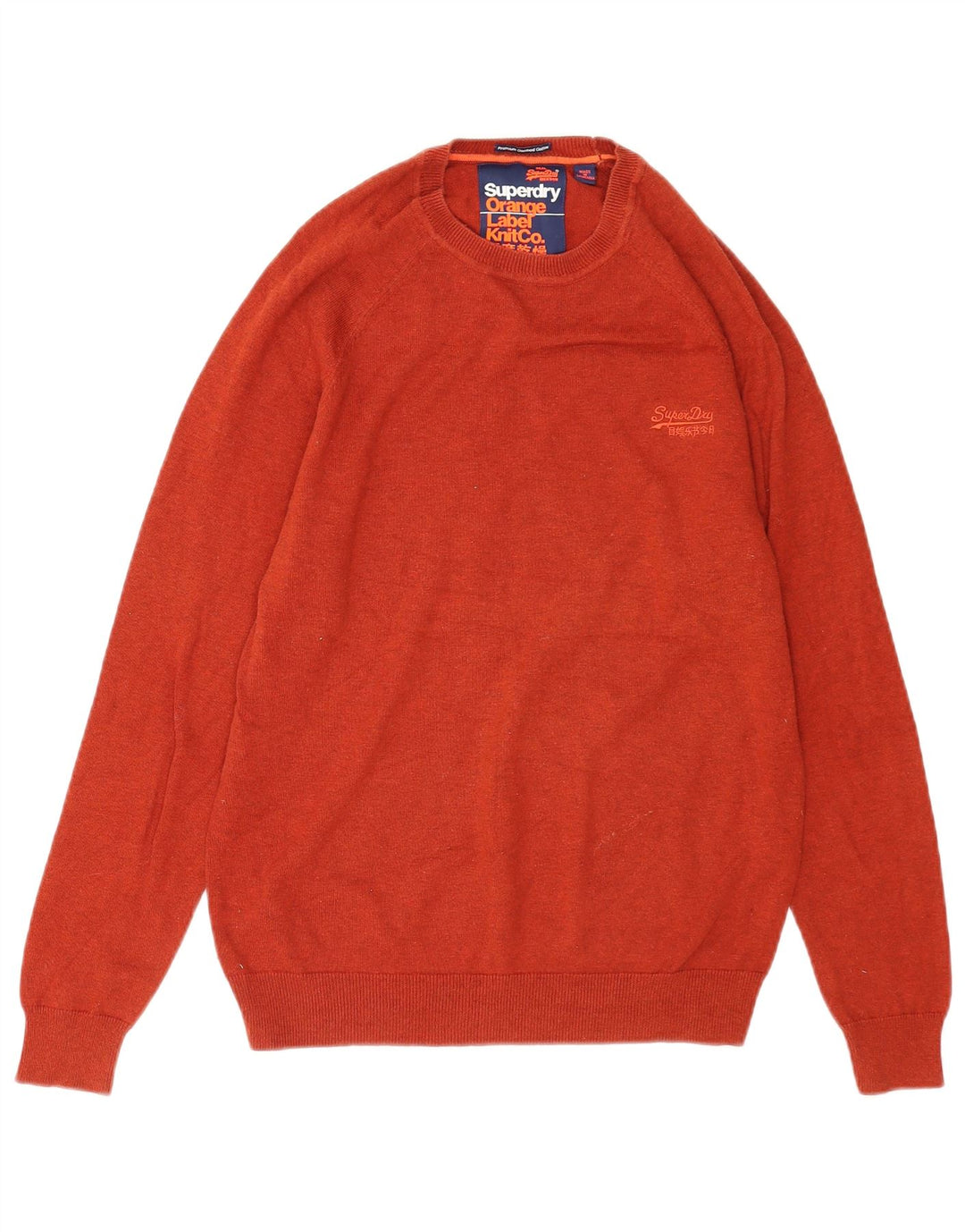 Maglione maglione girocollo da uomo Superdry in cotone arancione medio
