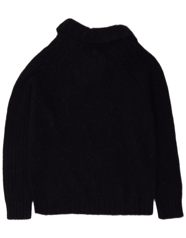 Fat Face Maglione da uomo con collo a scialle Maglione grande in lana screziata blu navy