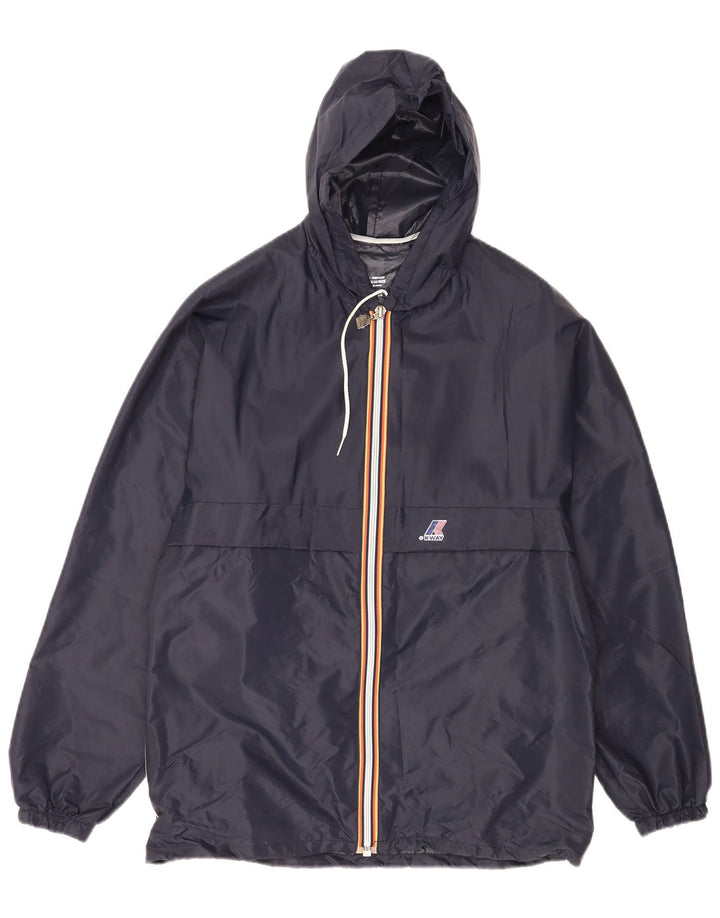 Giacca antipioggia da uomo con cappuccio K-Way UK 36 Small Blu Navy Poliammide