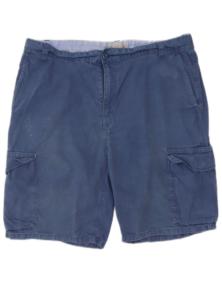 Pantaloncini cargo regolari da uomo Marks & Spencer W36 grandi in cotone blu