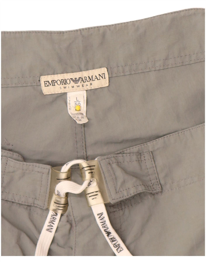Pantaloncini da bagno da uomo Emporio Armani IT 50 Large Grigio Poliestere