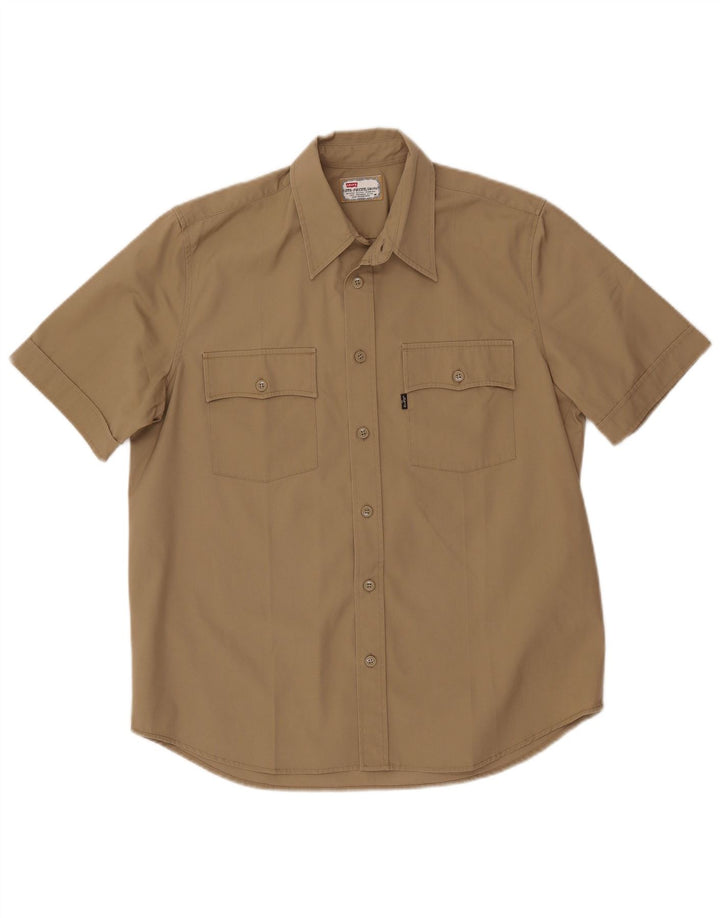 Camicia a maniche corte da uomo Levi's in cotone kaki medio