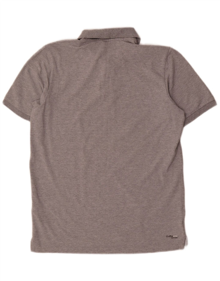 Polo Adidas Climalite da uomo grande in cotone grigio