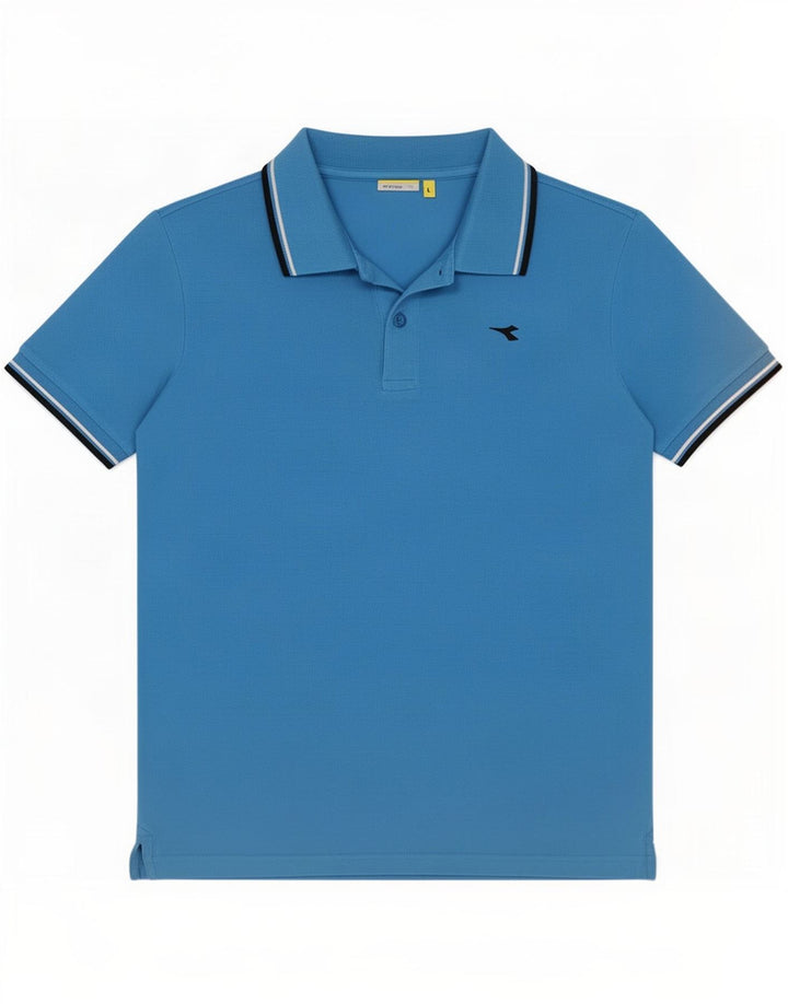 Polo Diadora Uomo Large in Cotone Rigato Blu