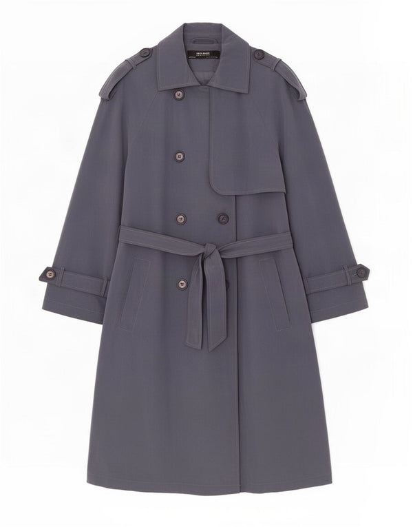 Trench oversize con maniche a 3/4 da donna Zara UK 10 piccolo grigio