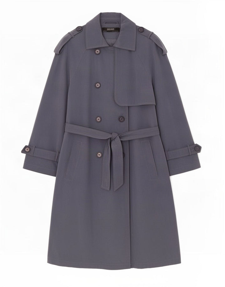 Trench oversize con maniche a 3/4 da donna Zara UK 10 piccolo grigio