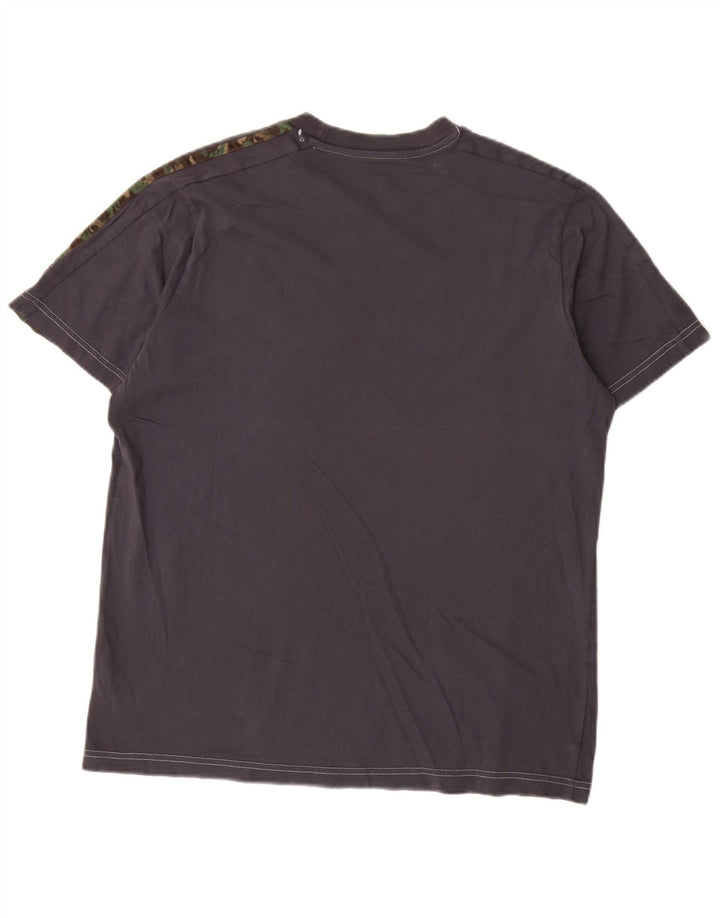 T-shirt da uomo Adidas Top in cotone mimetico grigio medio