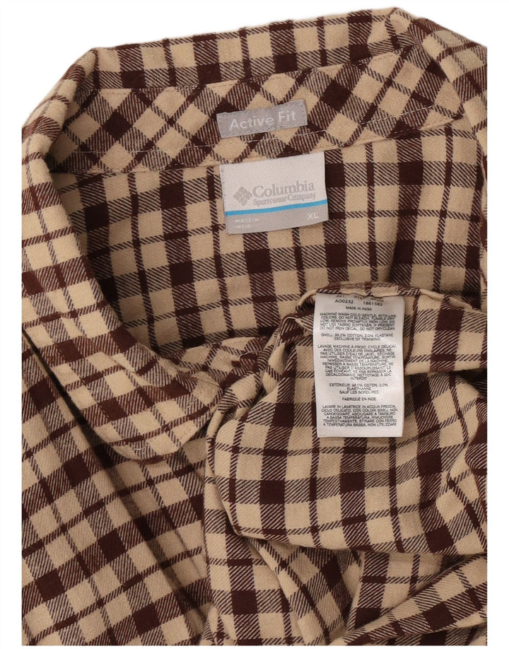 Camicia Columbia Active da uomo in flanella XL Beige Check Cotton