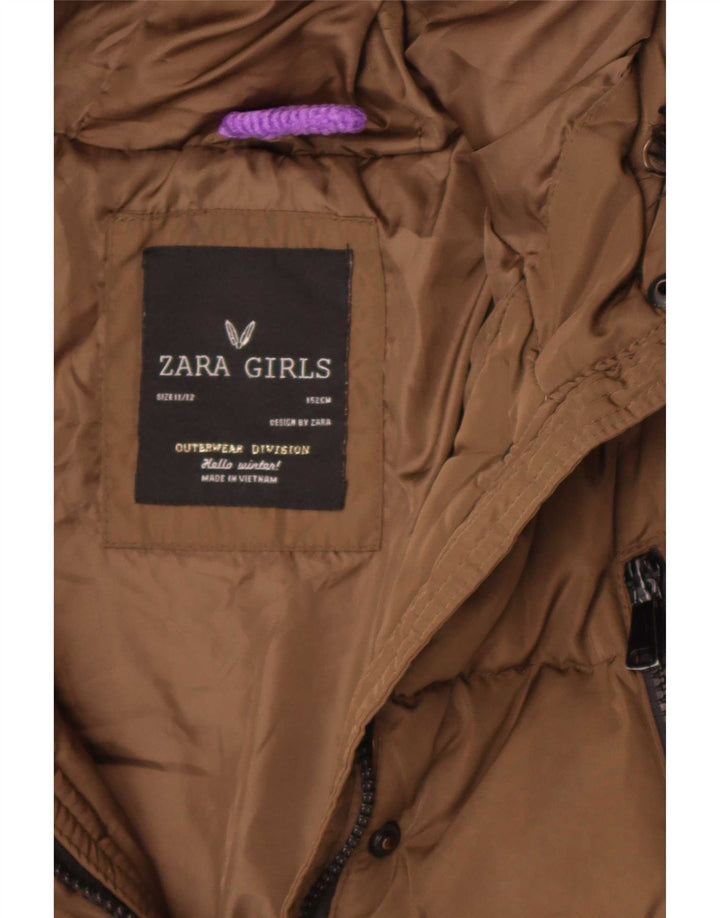 Giacca imbottita con cappuccio per ragazze Zara 11-12 anni Beige