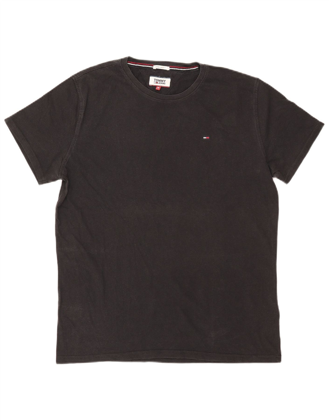 T-shirt da uomo vestibilità regolare Tommy Hilfiger Top in cotone nero medio