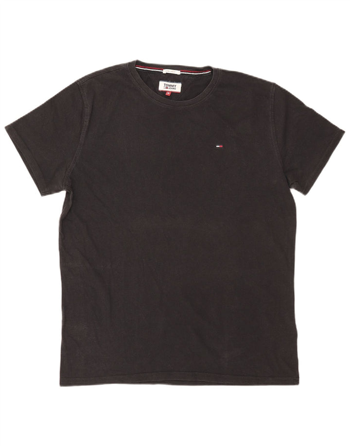 T-shirt da uomo vestibilità regolare Tommy Hilfiger Top in cotone nero medio