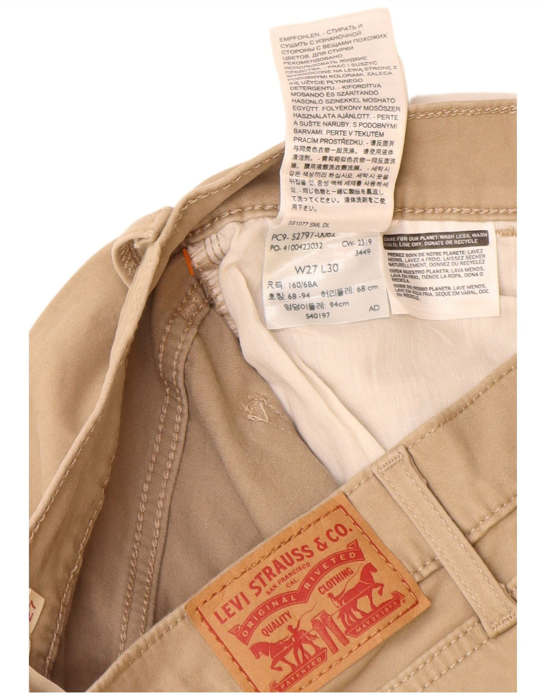 LEVI'S Pantaloni casual super skinny a vita alta 720 da donna W27 L30 Beige