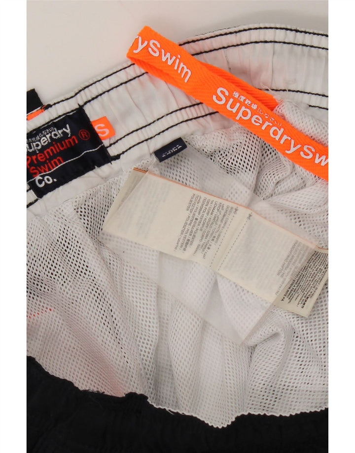 Pantaloncini da bagno grafici da uomo Superdry Small blu navy color block