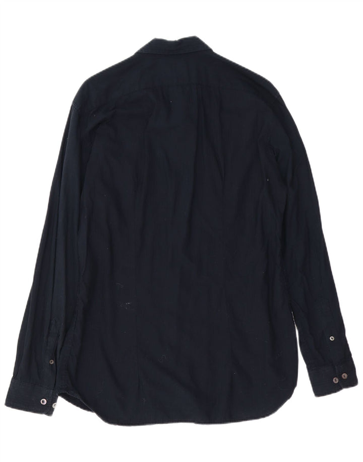 Camicia da uomo Gas in cotone a righe medie blu navy