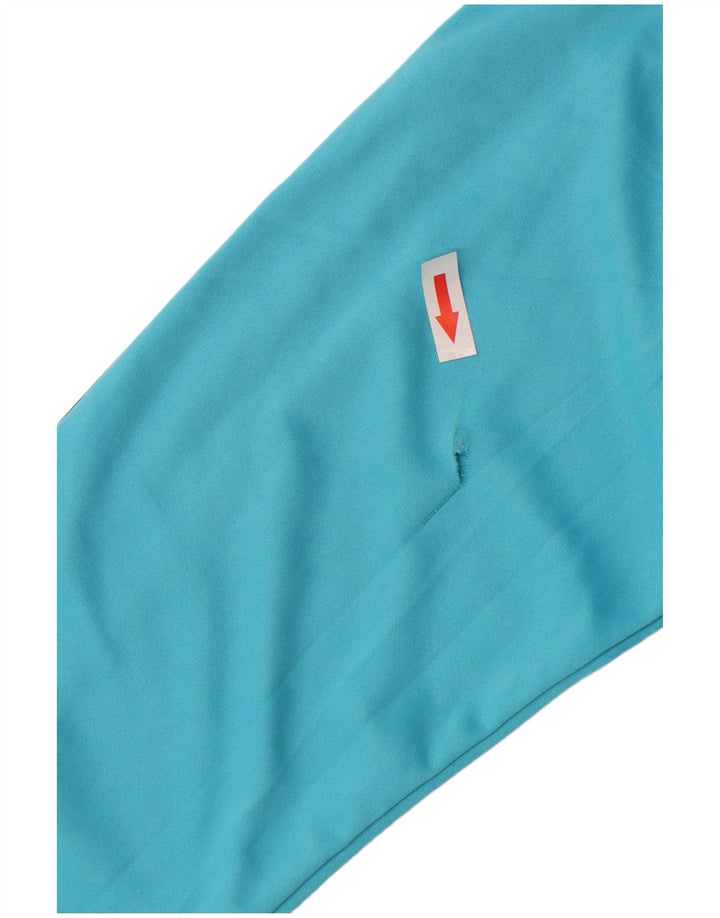 Top Adidas Climalite da uomo a maniche lunghe in poliestere blu medio