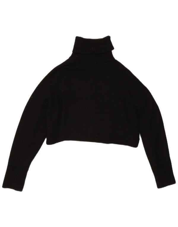 Maglione corto da donna Zara con collo alto, UK 14, viscosa nera media