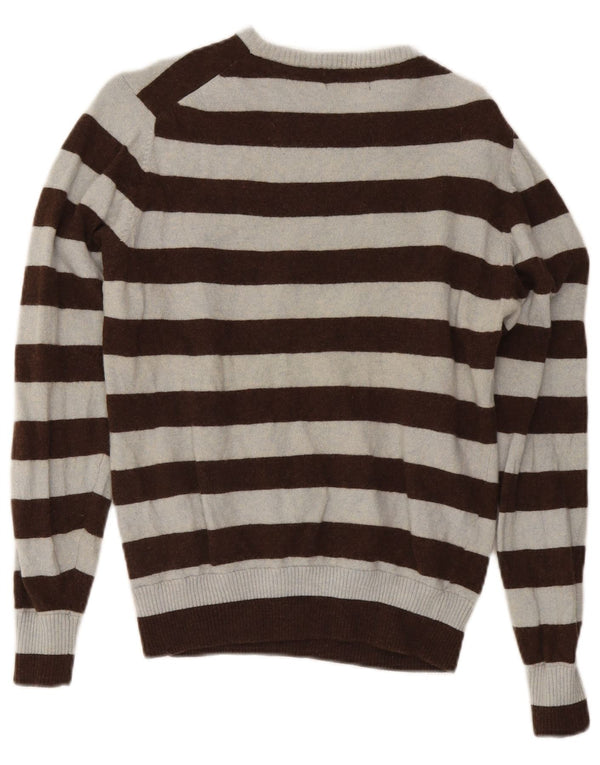 Maglione maglione girocollo da donna Kappa UK 14 Lana a righe grigio medio