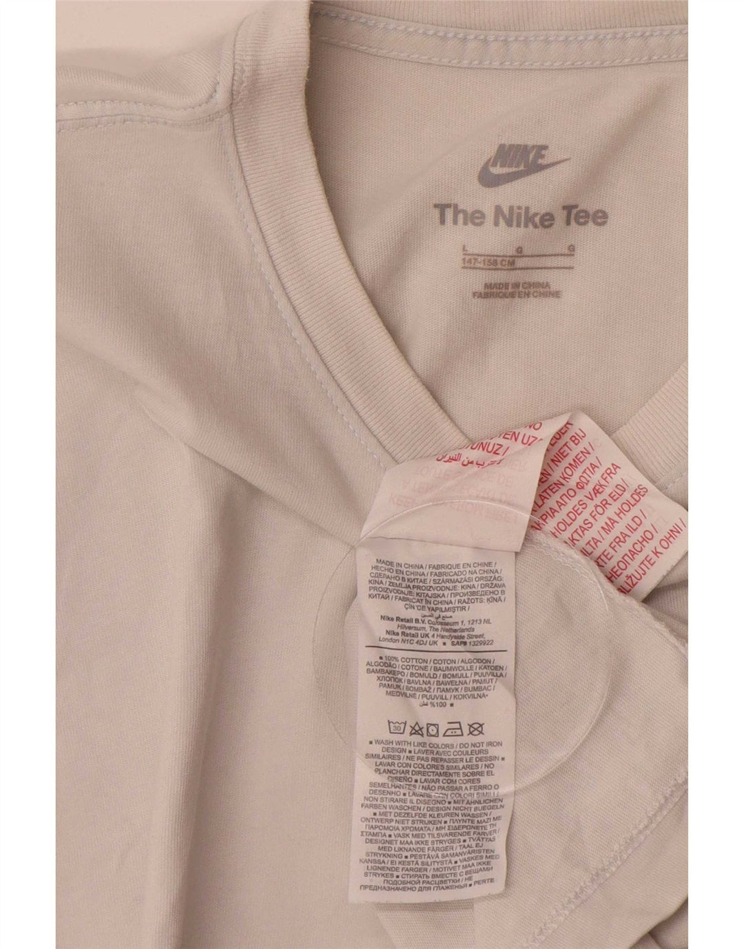 T-shirt Nike Ragazzo Top 12-13 anni Large Bianca in cotone